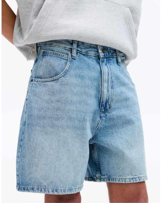 Pull&Bear Blue Short Fit Denim Bermuda Shorts for men