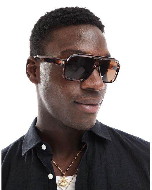 ASOS Black Aviator Sunglasses for men