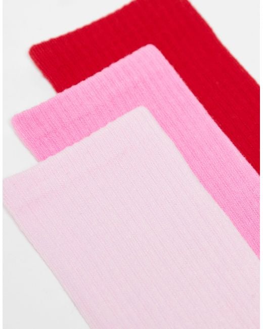 JJXX Pink – 3er-pack söckchen