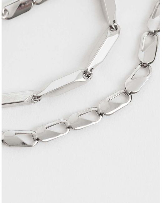 ASOS Gray 2 Pack Of Link Chain Bracelet for men