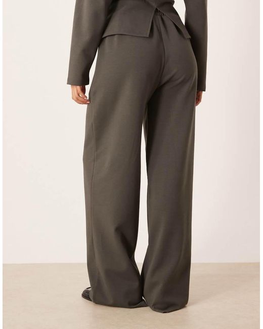 Pantalones Gris Carbón De Pernera Ancha De Punto Interlock De (Parte De Un Conjunto) ASOS de color Multicolor