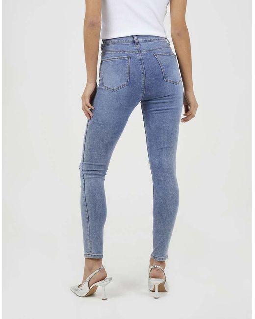 Brave Soul Blue Ripped Skinny Jeans