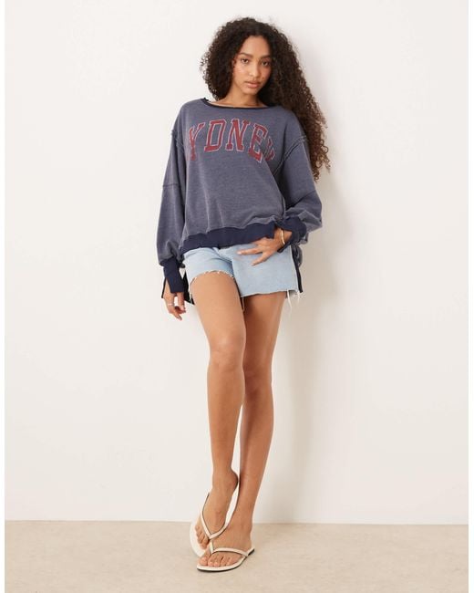 Free People Blue – oversize-sweatshirt
