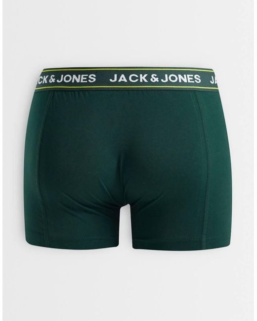 Jack & Jones Blue 3 Pack Of Boxers With Contrast Waistband for men