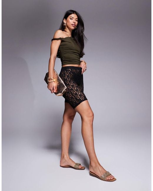 ASOS Black – kurze leggings aus spitze