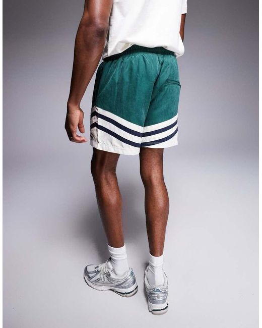 Pantalones Cortos Verdes Con Diseño Color Block Y Logo De Alma de Ace de hombre de color Blue