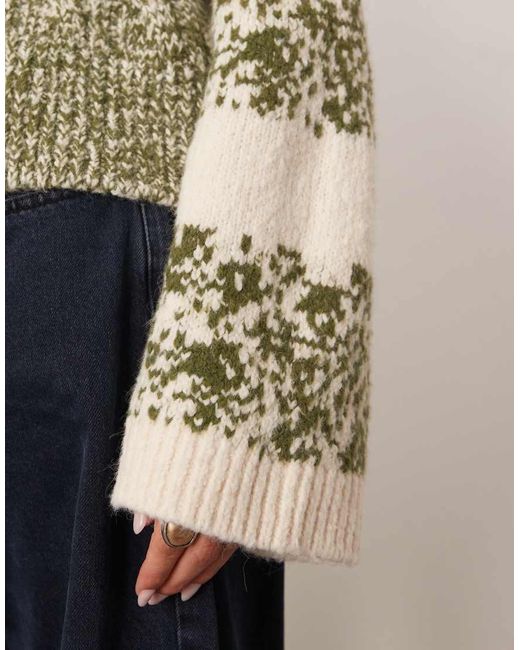 ARRANGE Natural Chunky Mixed Knit Jumper