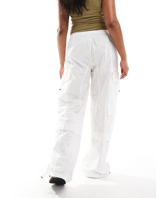 AllSaints White Barbara Cargo Parachute Trousers