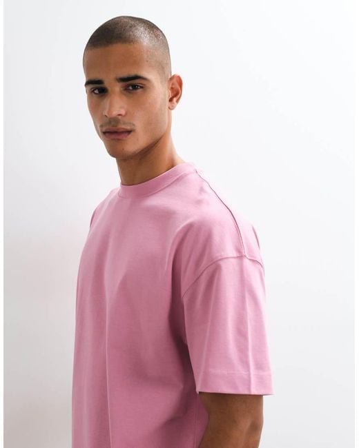 4505 Pink Icon Heavyweight Cotton Oversized T-shirt With Quick Dry Finish for men