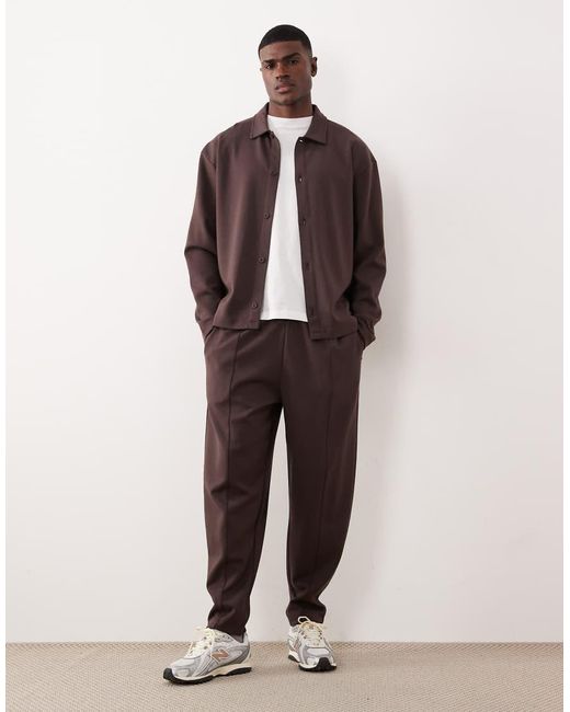 ASOS Purple Heavyweight Relaxed Jersey Jacket for men