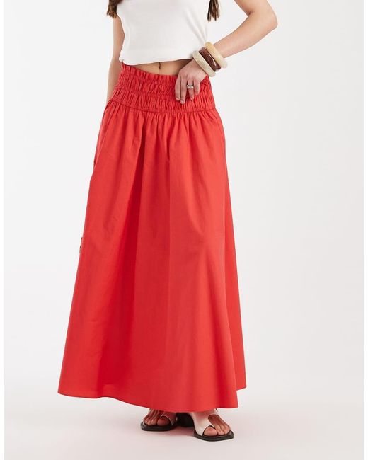 ASOS Shirred Waist Detail Maxi Skirt