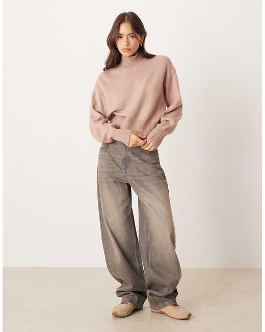 ASOS Brown Funnel Neck Jumper