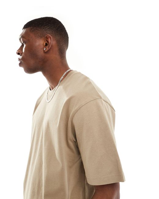 T-shirt coupe carrée - beige Pull&Bear pour homme en coloris Natural