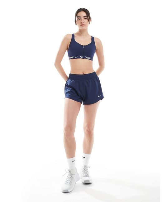Nike Blue Indy High Support Front Zip Sports Bra