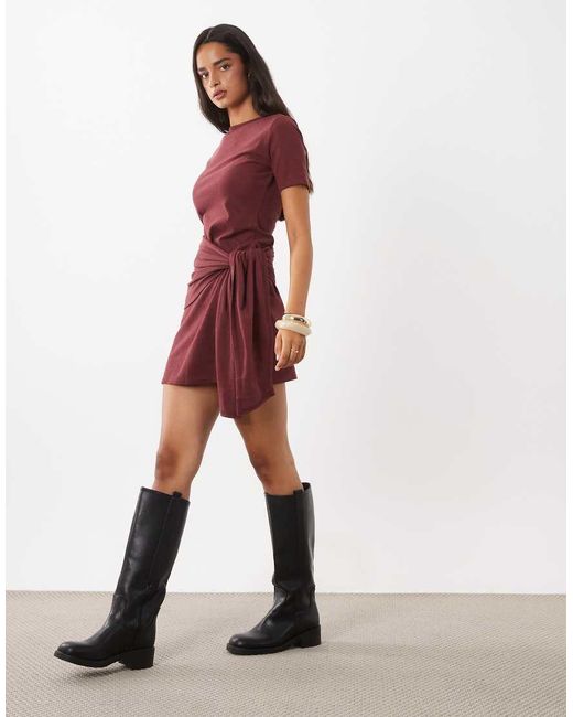 ASOS Red Supersoft Tie Side Mini Dress