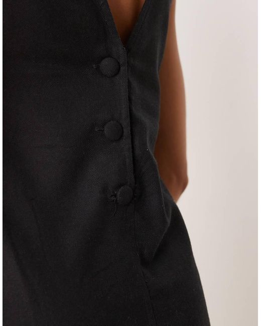 Pimkie Black Linen Blend Sleeveless Mini Dress