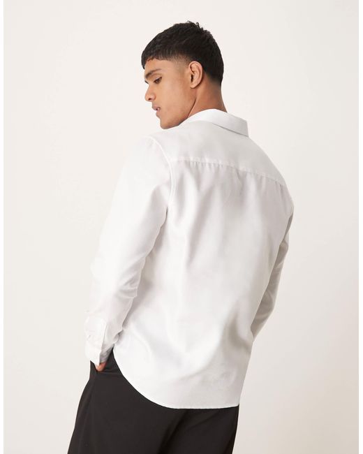 ASOS – formelles, bügelleichtes hemd in White für Herren