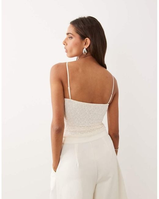 Oh Polly White Lace Removable Straps Bandeau Crop Top