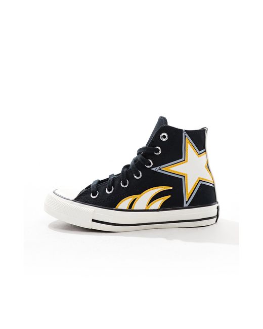 Converse on sale gialle alte