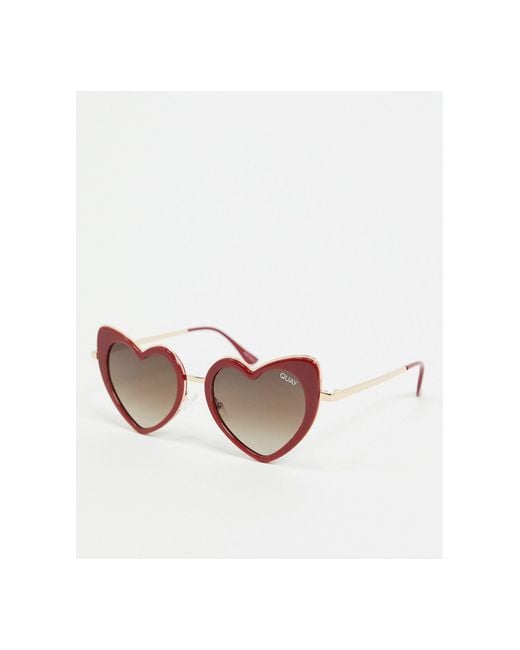 Quay Red Quay Love That Womens Heart Shaped Sunglasses