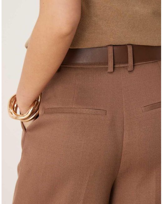 ASOS Elegante Broek Met Enkellengte En Riem in het Brown