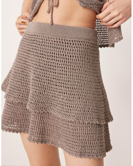 ASOS Natural – minirock aus häkelstrick