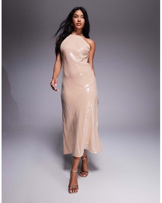 Mango Gray Racer Sequin Midaxi Dress