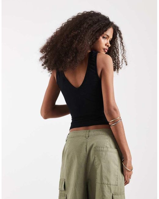 Motel Black August Plunge Tank Top