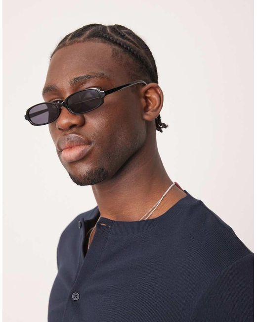 Occhiali Da Sole Rettangolari Neri di ASOS in Blue da Uomo