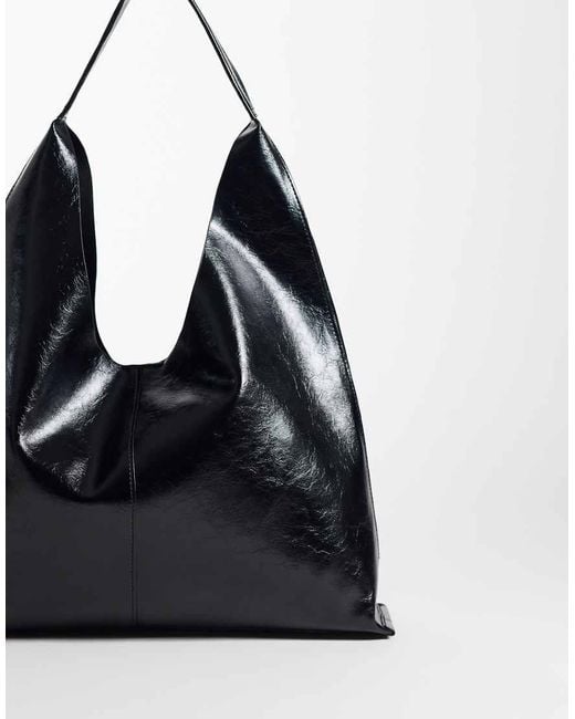 ASOS Black Scoop Bonded Tote Bag