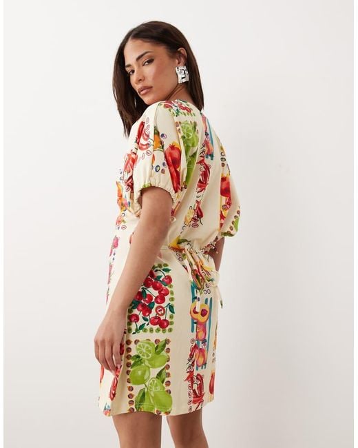 Never Fully Dressed White Petite Short Sleeve Tie Back A Line Mini Dress