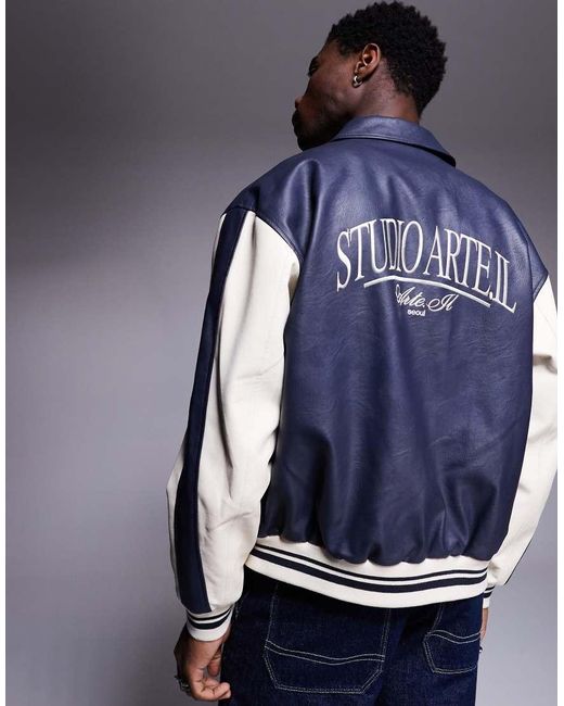 Giacca Stile Motocross Oversize di ASOS in Blue da Uomo