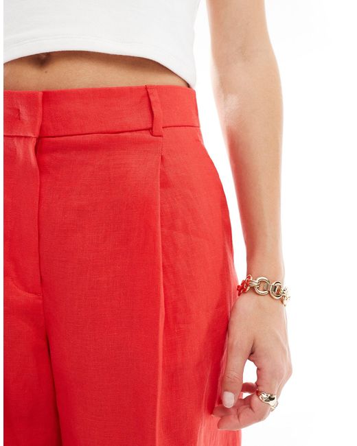 Mango Red Linen Co-ord Trousers