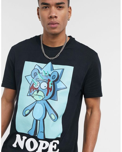 Bershka Rick And Morty Nope T-shirt With Back Print in Black for Men | Lyst