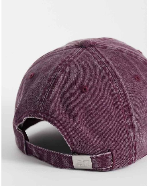 New Balance Purple 6 Panel Linear Logo Cap