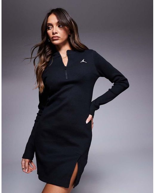 Nike Blue Flight Knitted Long Sleeve Mini Dress