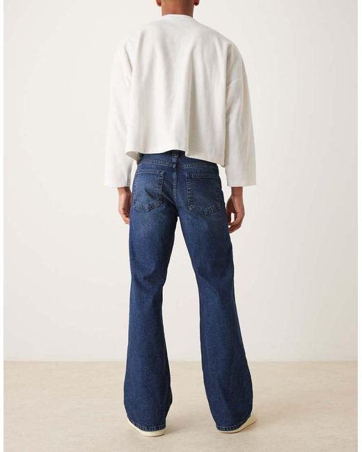 ASOS Blue Wide Flare Jeans for men