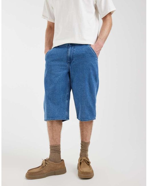 Blend Blue Denim Loose Fit Shorts Co-ord for men