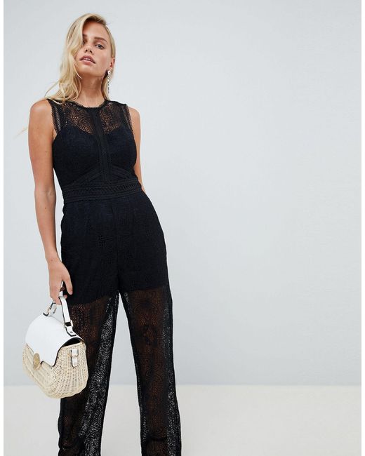 forever new black lace jumpsuit