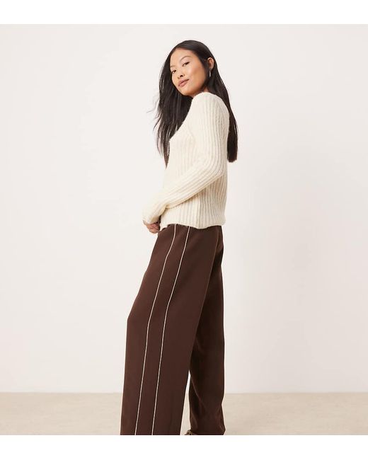 Miss Selfridge Brown Side Stripe Jogger