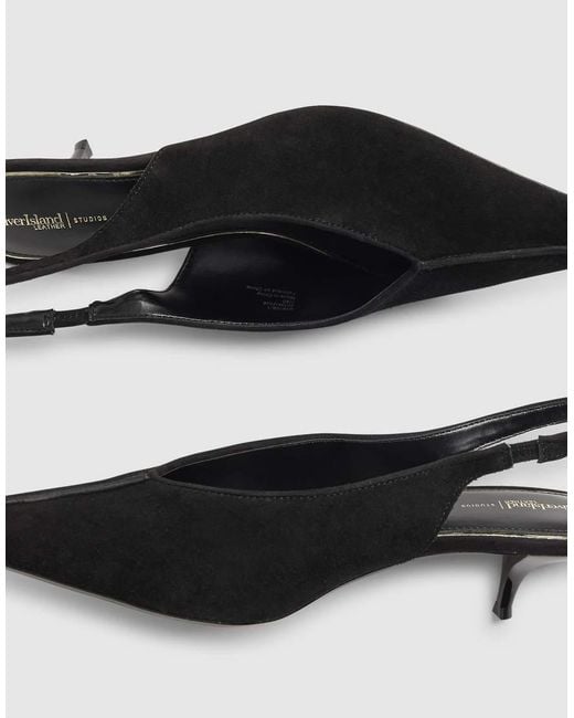 River Island White Suede Slingback Low Court Heels