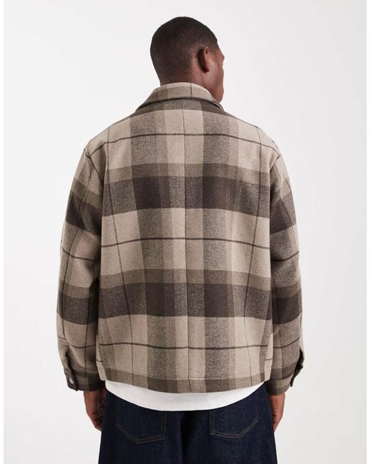 Jack & Jones Gray Wool Harrington Jacket for men