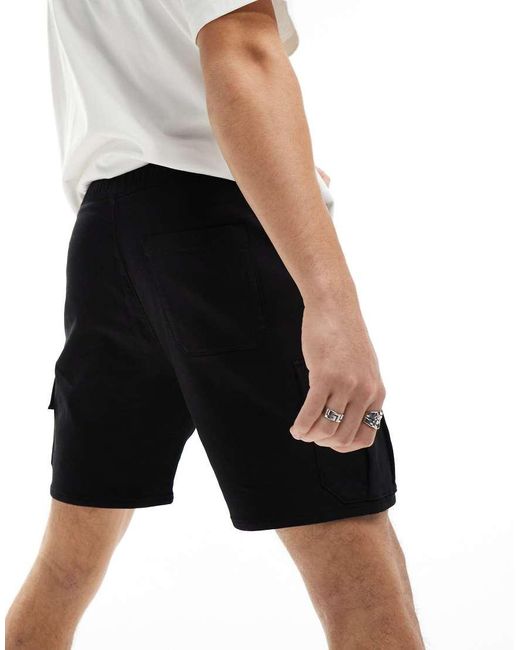 Pantaloncini Cargo Neri di Bershka in White da Uomo