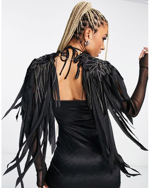 Ann Summers Black Fringed Guipure Cape