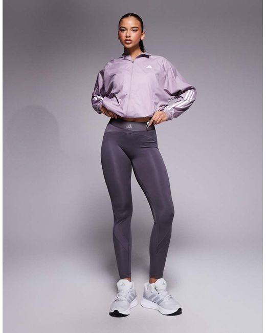 Adidas Originals Purple Adidas Training Hyperglam High Shine Full Length legging