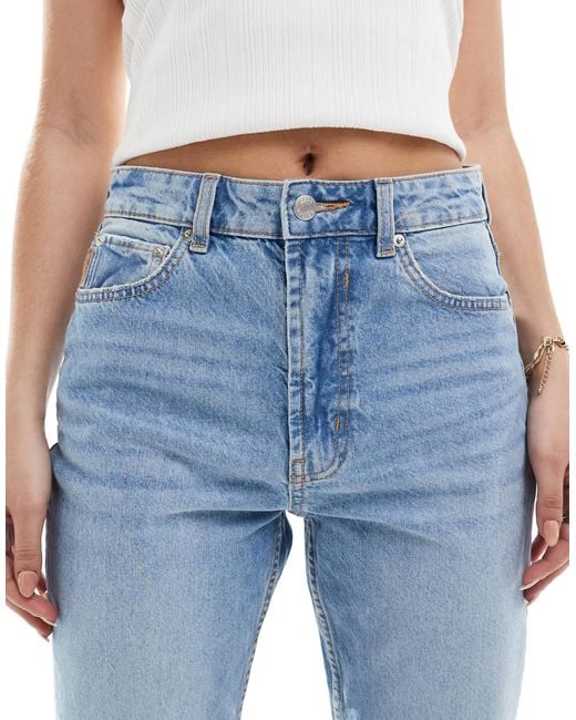 ASOS Blue Mid Rise Straight Jeans