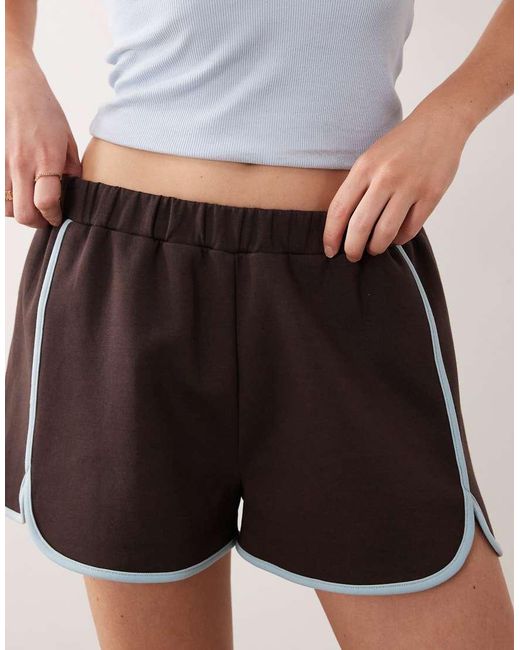 ASOS White Interlock Shorts With Contrast Panels