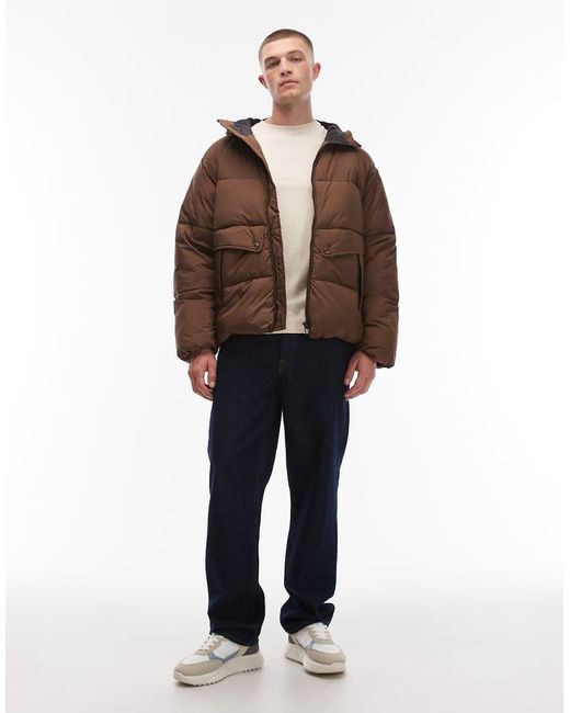 Paul Smith Brown Paul Smith Hooded Puffer Jacket for men