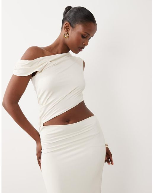 Oh Polly White Off Shoulder Cut Out Detail Maxi Dress