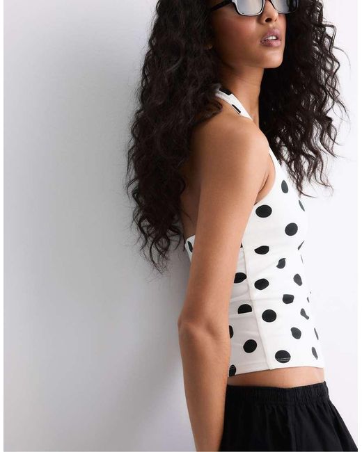 Stradivarius Black Basic Halter Top